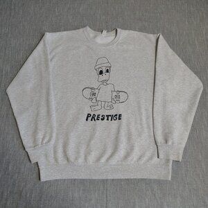 Prestige Skateboard Shop Shirt Size Large Gray Skateboard Duck Cotton Crewneck